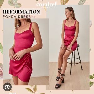 Reformation Fonda silk dress Pink size 8 excellent condition dress like a Barbie